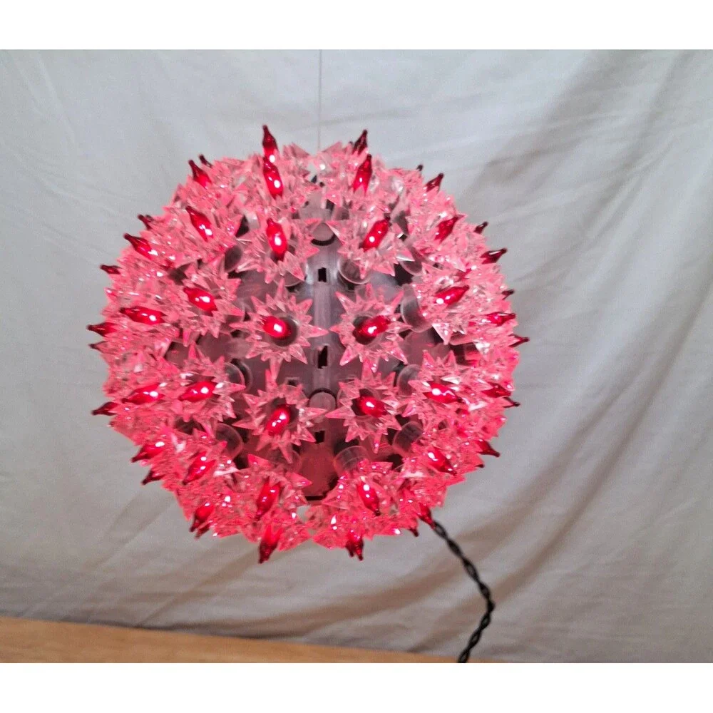Enchanted Forest Red Globe Lights 100 Lights 6 Inch Diameter Christmas Holiday